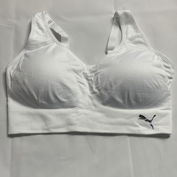New! Puma White Seamless Convertible Sports Bra - Picture 1 of 8